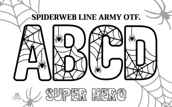 Spiderweb Line Army: A Display Font with Vigilante Soul