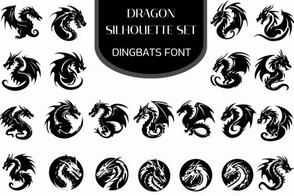Unlock Ancient Power: The Dragon Silhouette Set for Modern Design